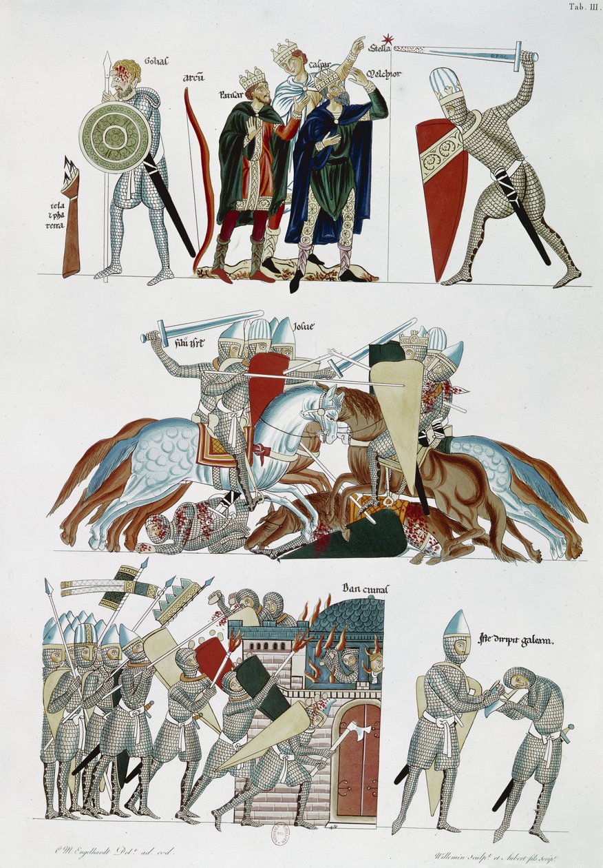 Ms Facs 227 pl.3 Herrade de Landsberg tarafından yazılan Hortus Deliciarum