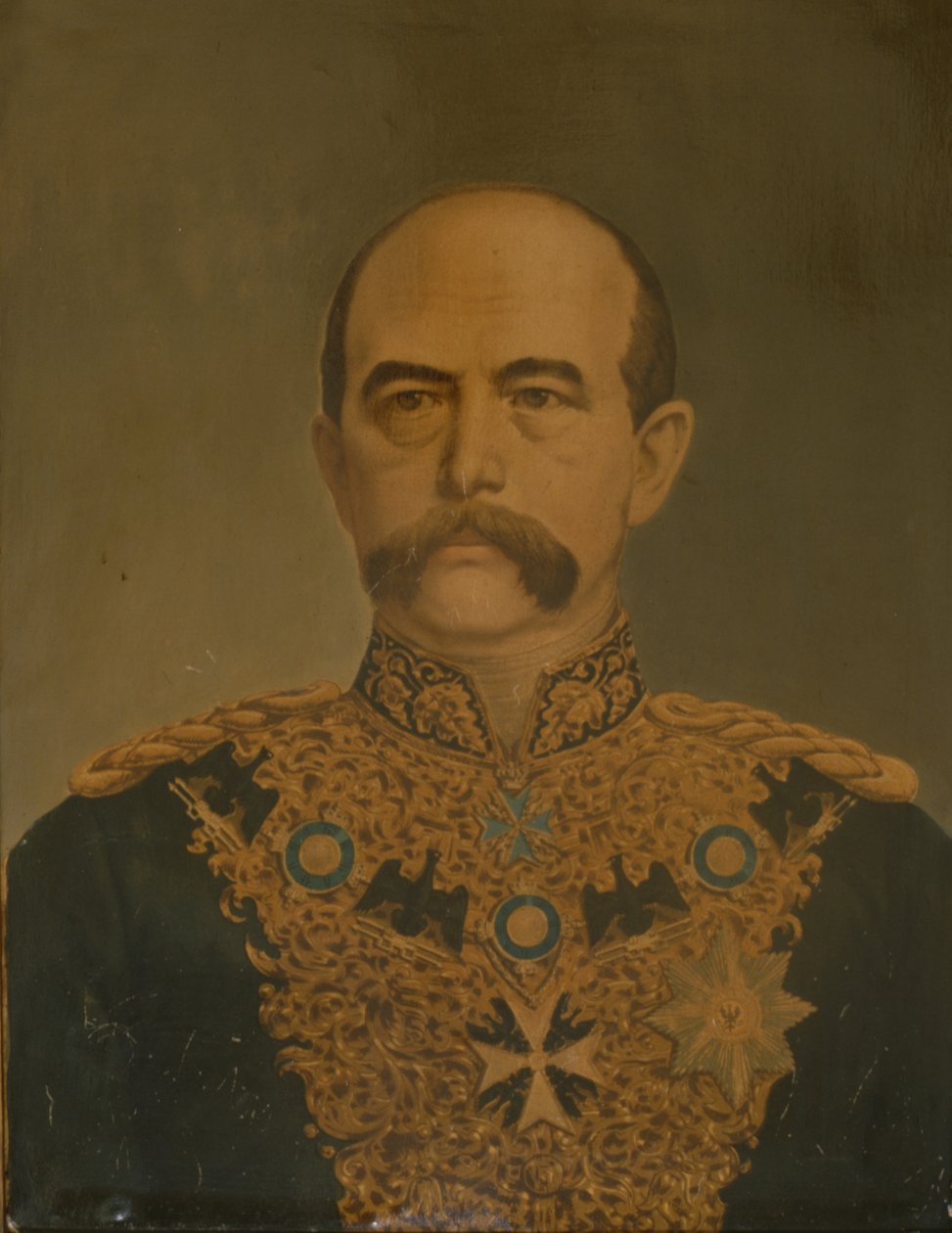 Diplomat üniformalı Prens Otto von Bismarck, 1865 dolayları by German School