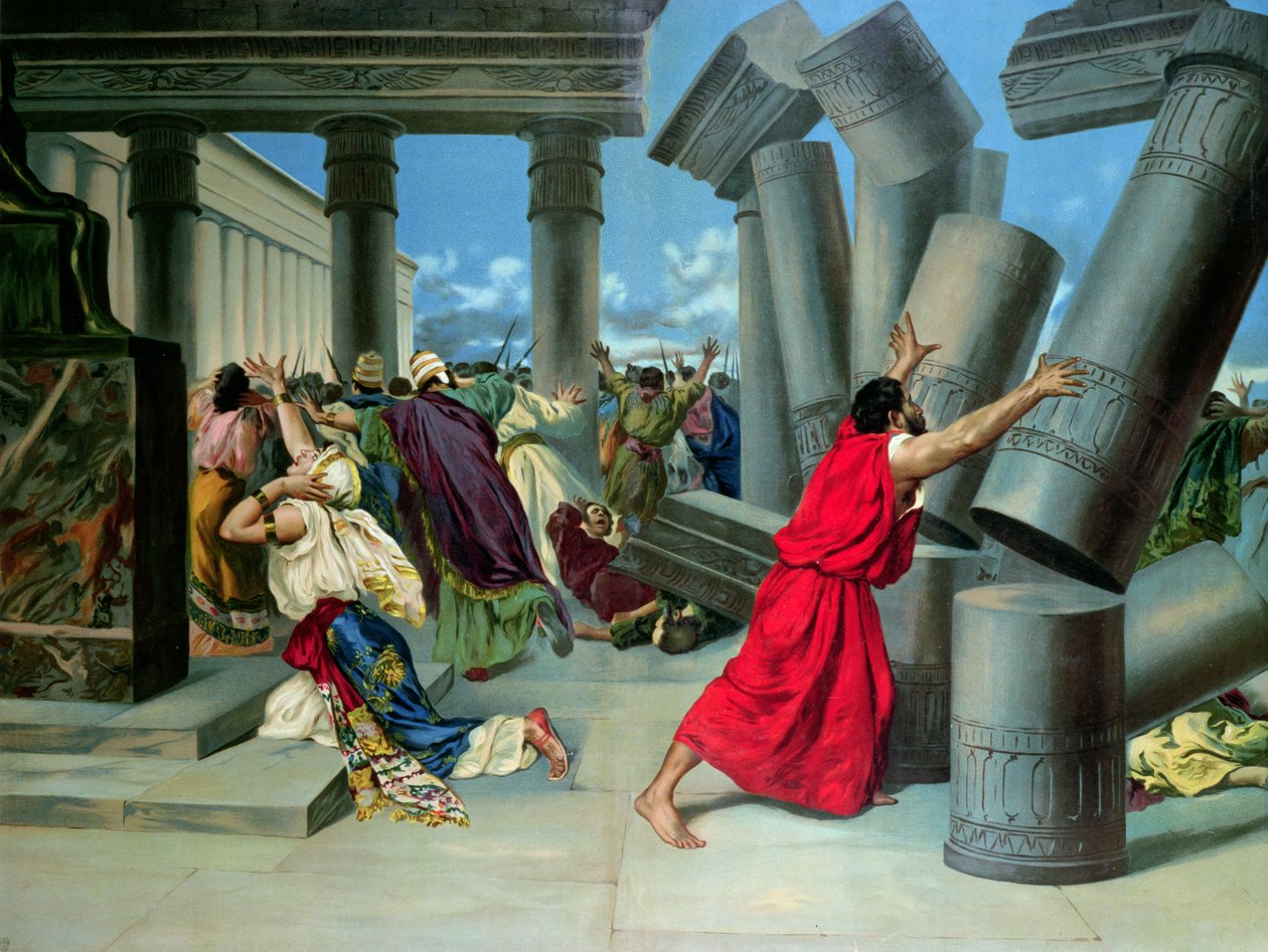 Samson ve Delilah ve Tapınağın yıkımı by German School