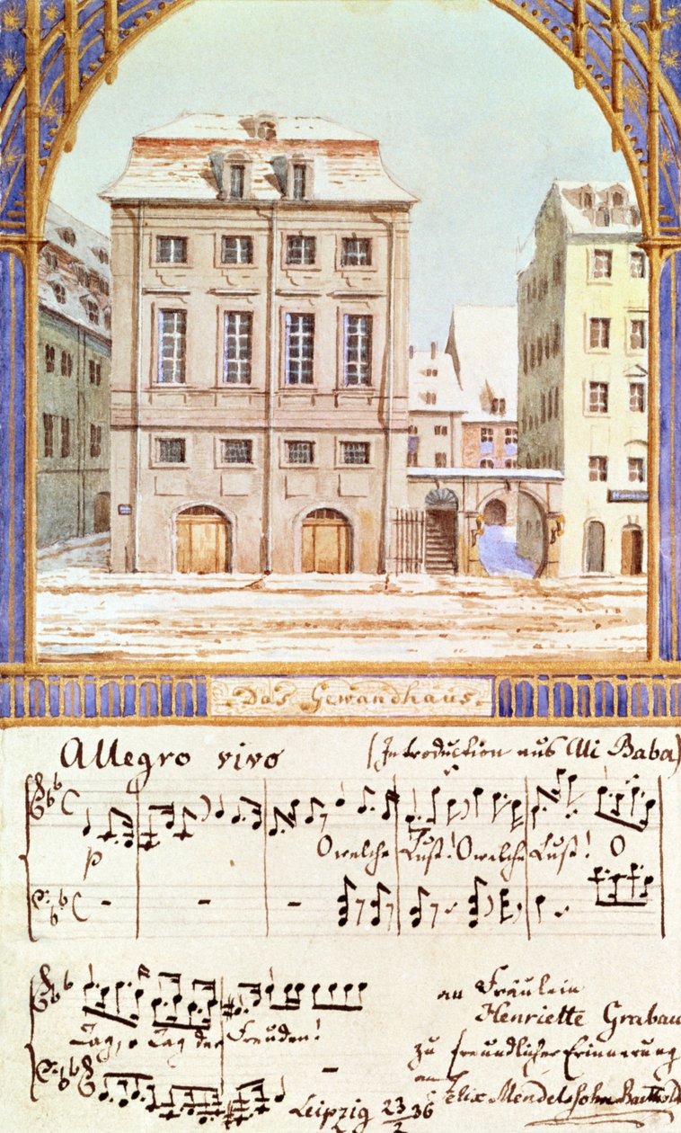Leipzig Gewandhaus, Felix Mendelssohn (1809-47) tarafından bir müzik parçası ile by German School