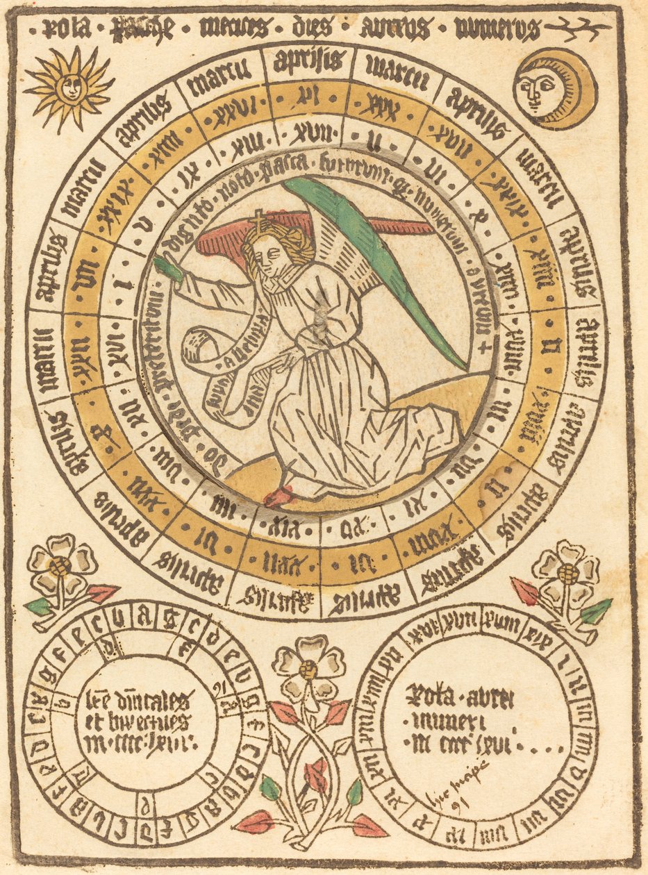 1466 Yılı ile Başlayan Bir Paskalya Takvimi by German 15th Century
