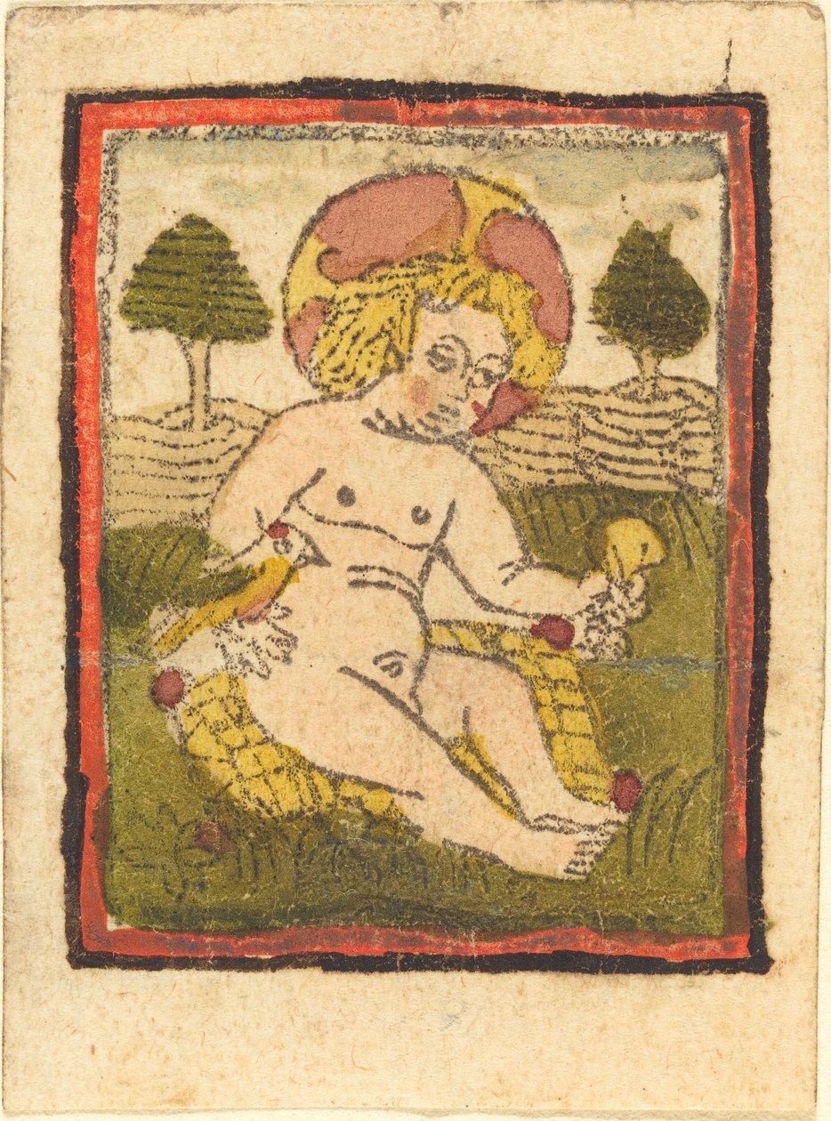 Kuş ile İsa Çocuk by German 15th Century