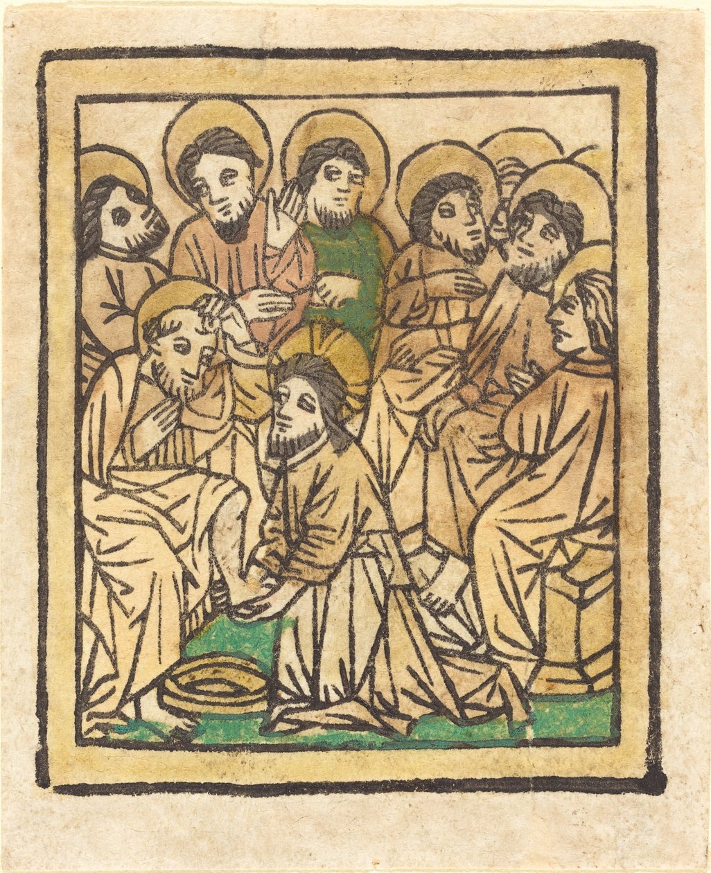 Havarilerin Ayaklarını Yıkanan İsa by German 15th Century