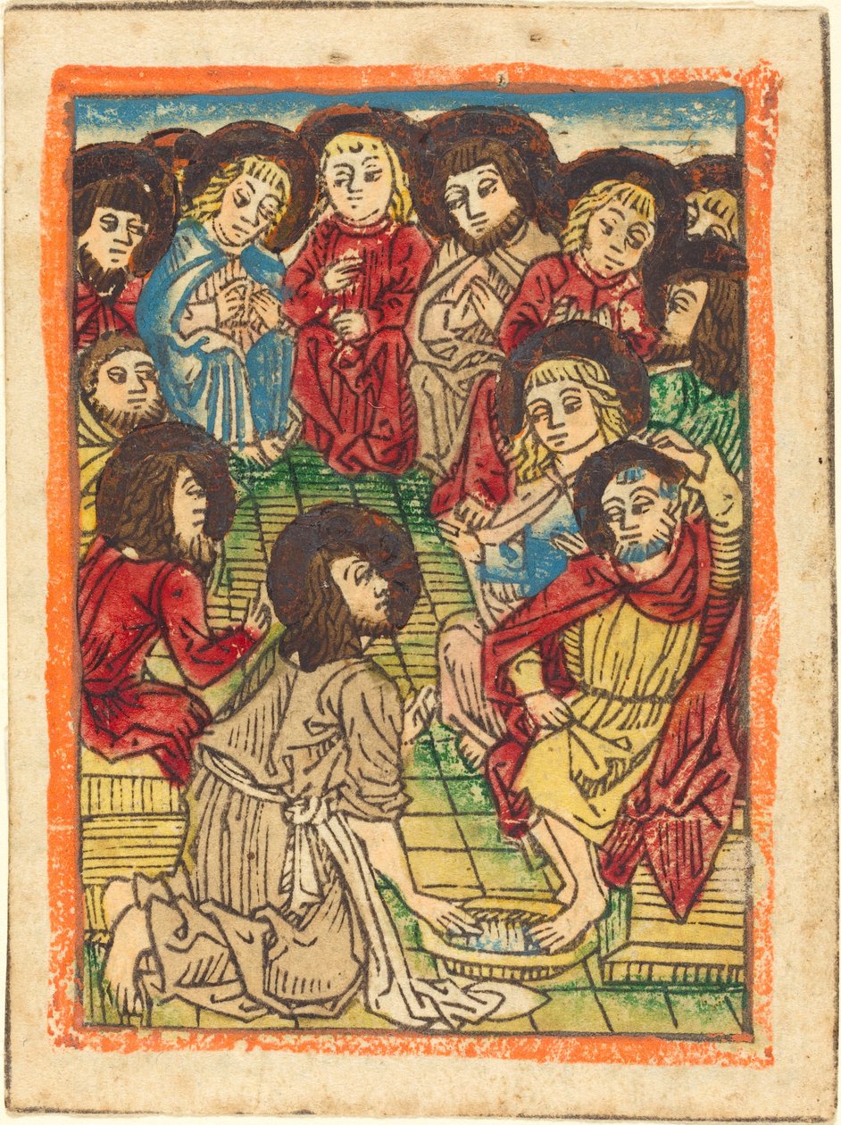 Havarilerin Ayaklarını Yıkanan İsa by German 15th Century