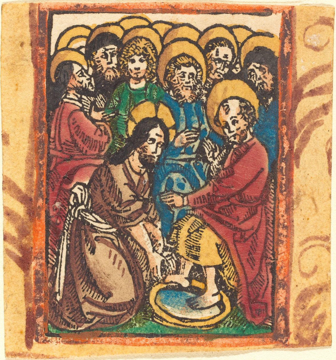 Havarilerin Ayaklarını Yıkanan Mesih by German 15th Century