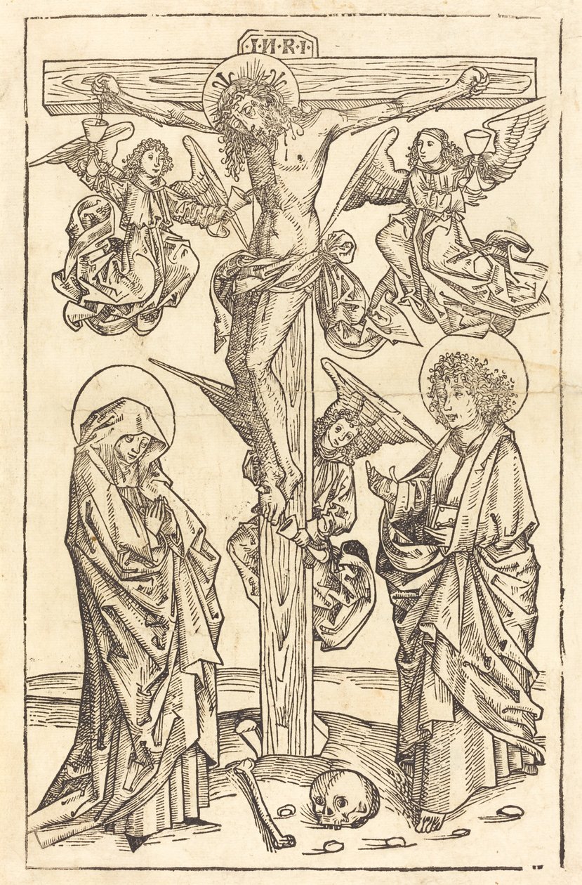 Meleklerle Haç Üzerinde İsa by German 15th Century
