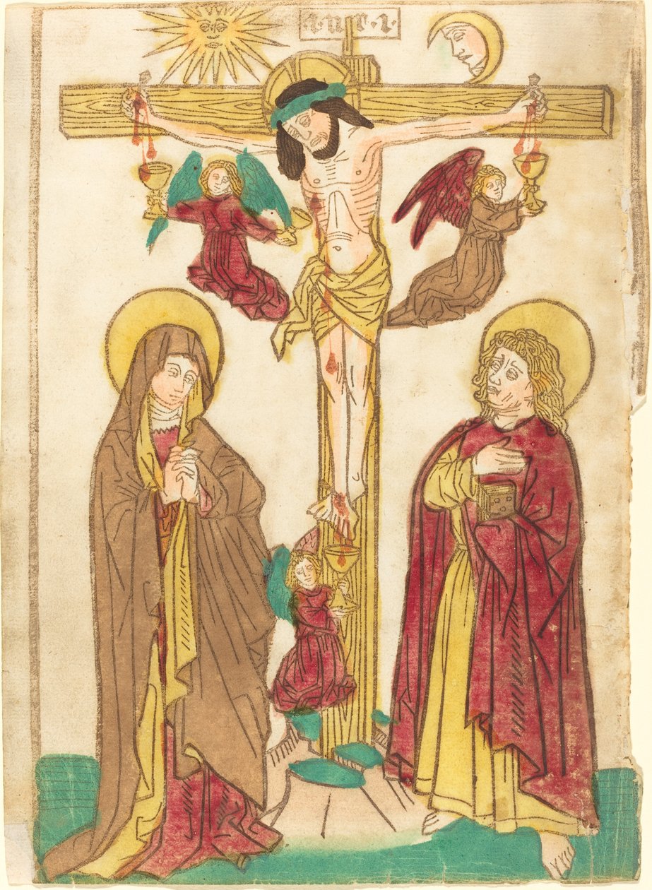 Meleklerle Haç Üzerinde İsa by German 15th Century