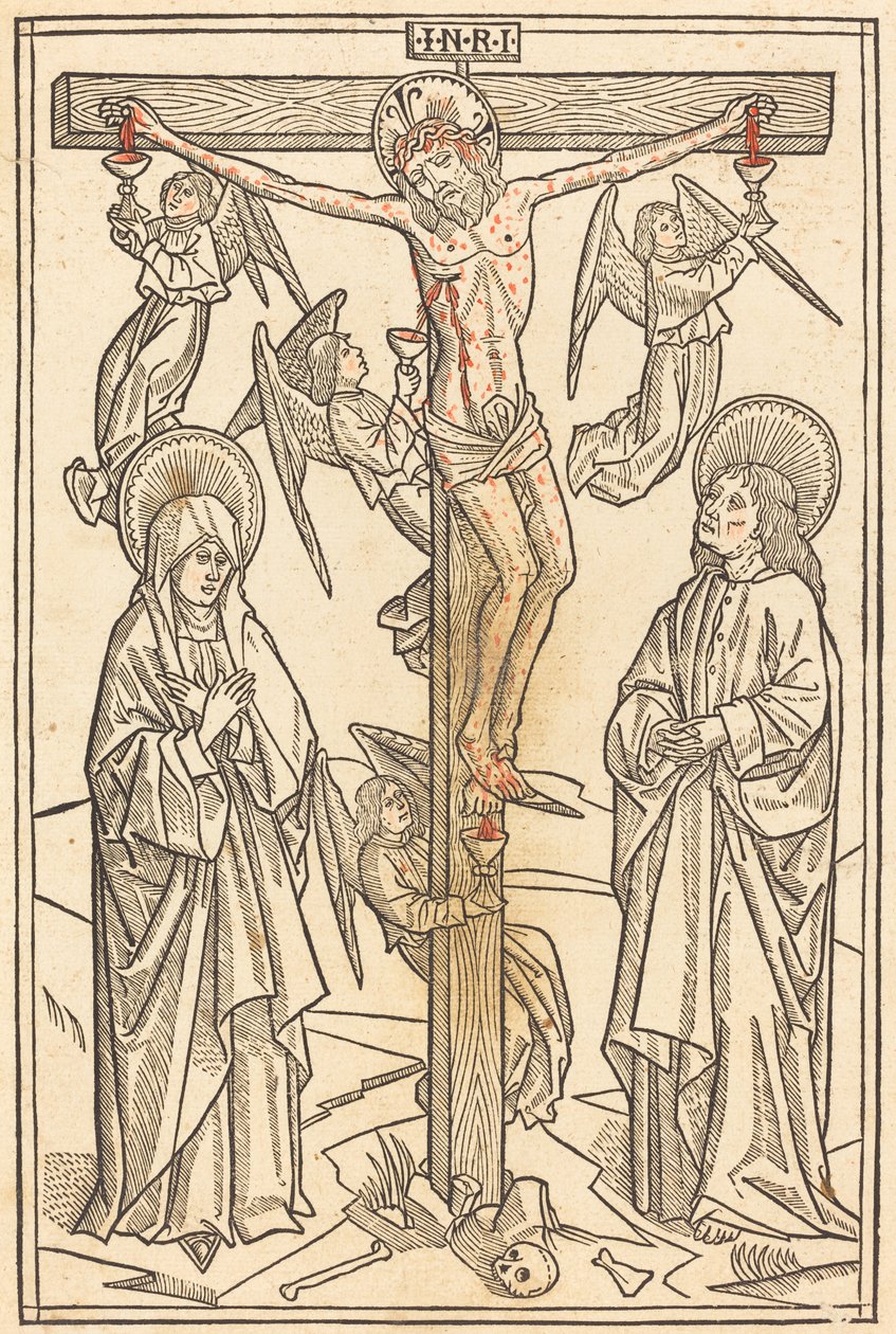 Meleklerle Haç Üzerinde İsa by German 15th Century