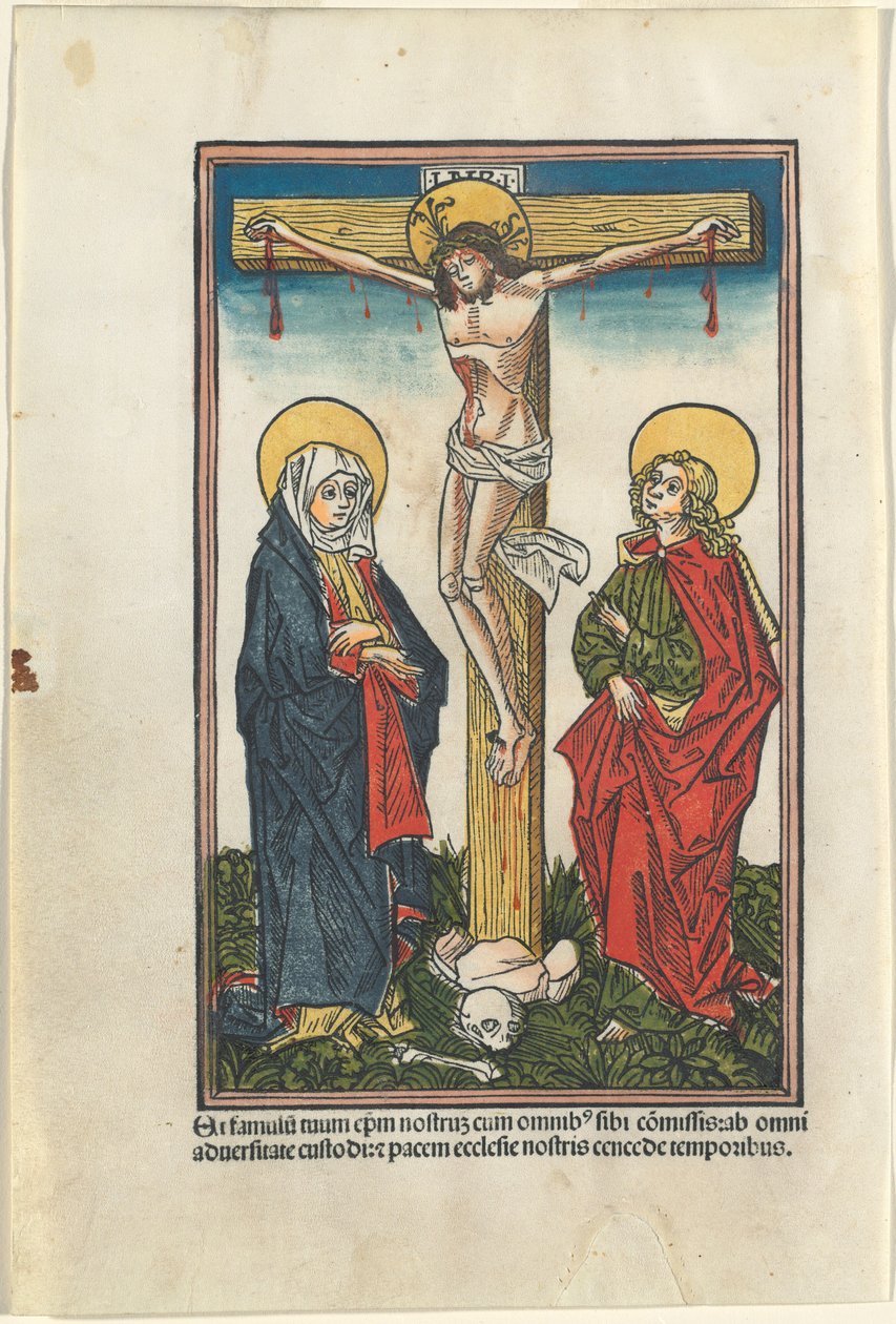Bakire ve Aziz John ile Haç Üzerinde İsa by German 15th Century