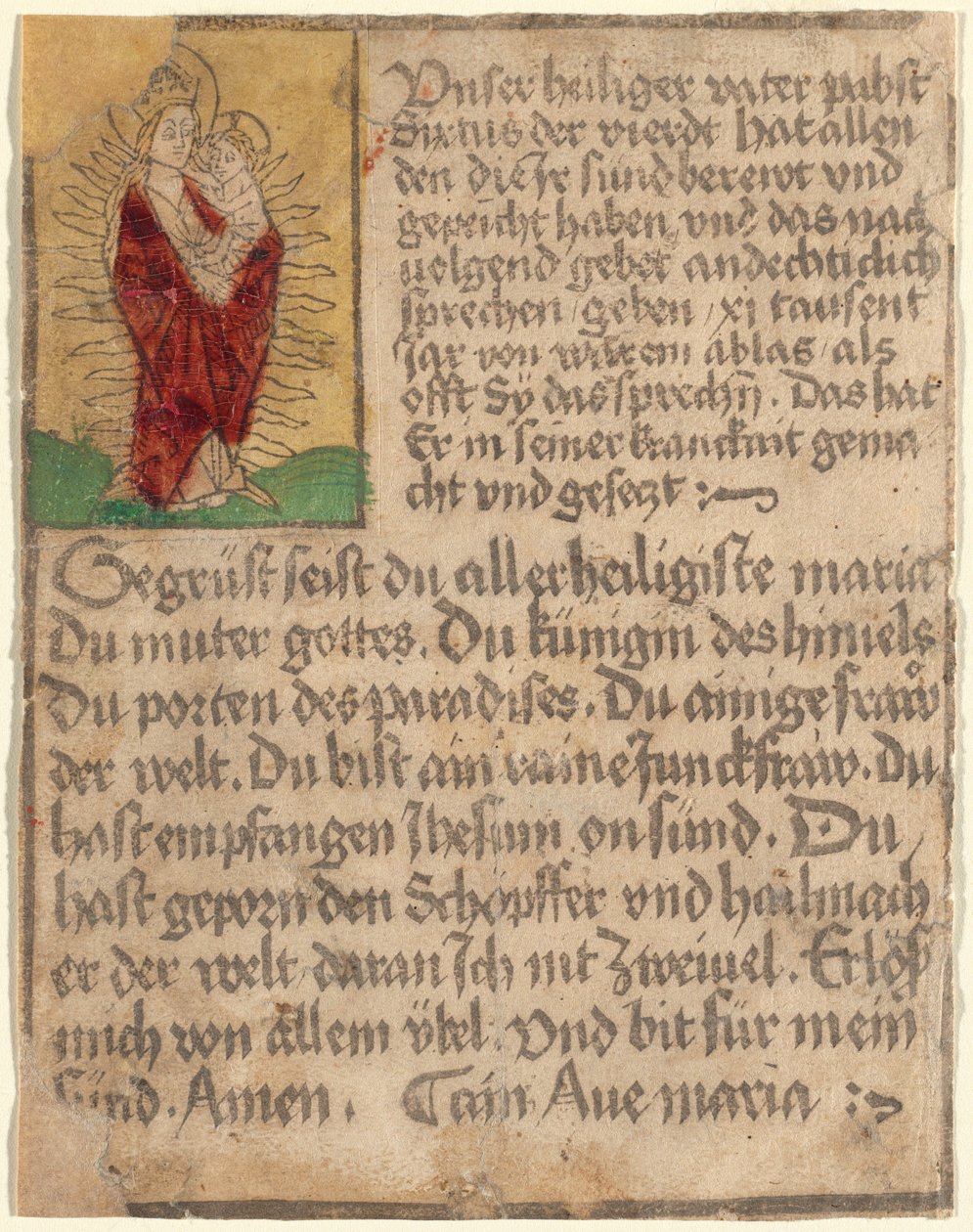 Madonna ve Çocuk, Hoşgörü ve Dua ile Görkemli Bir Şekilde by German 15th Century