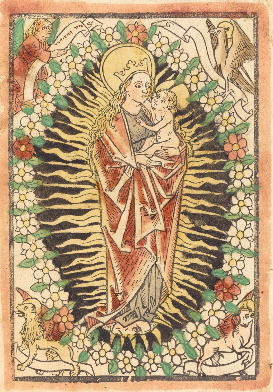 Tesbihte Madonna ve Çocuk by German 15th Century
