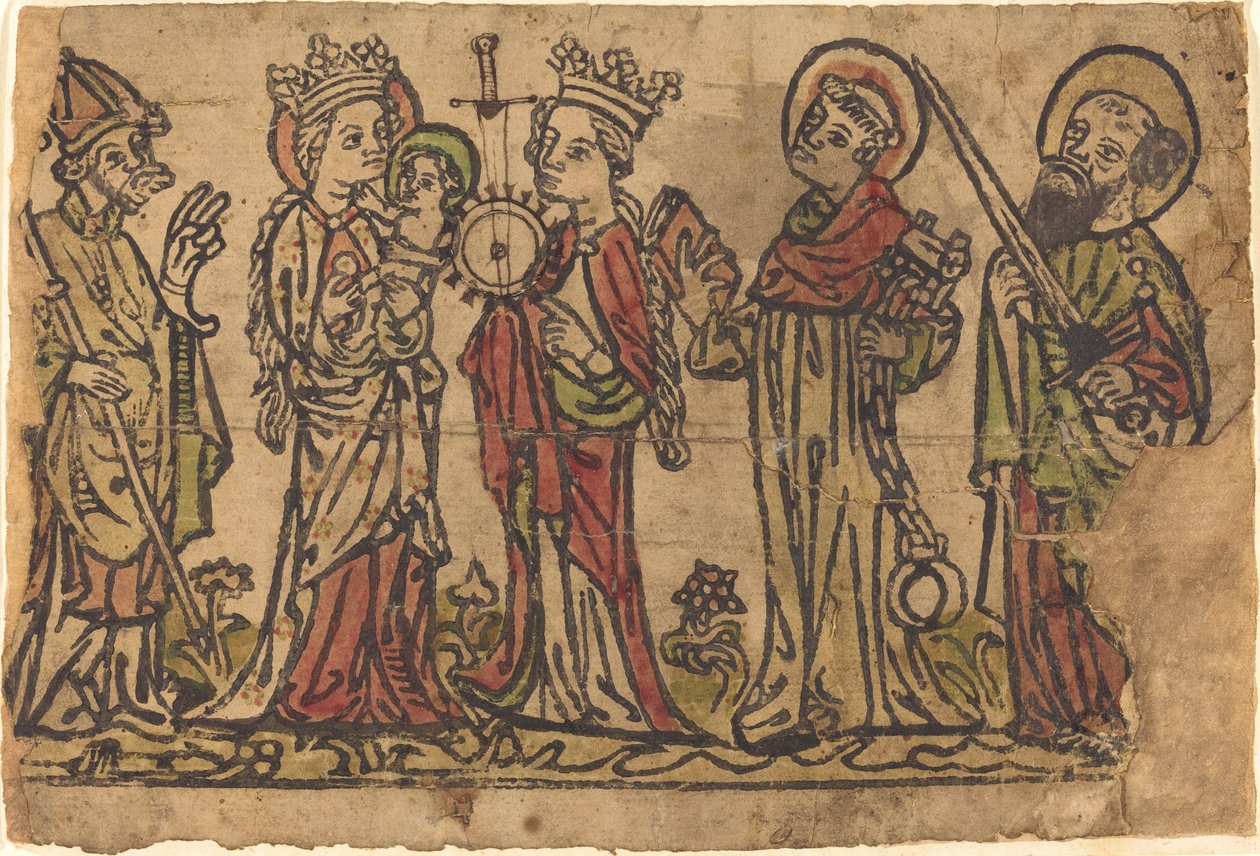 Madonna ve Dört Azizli Çocuk by German 15th Century