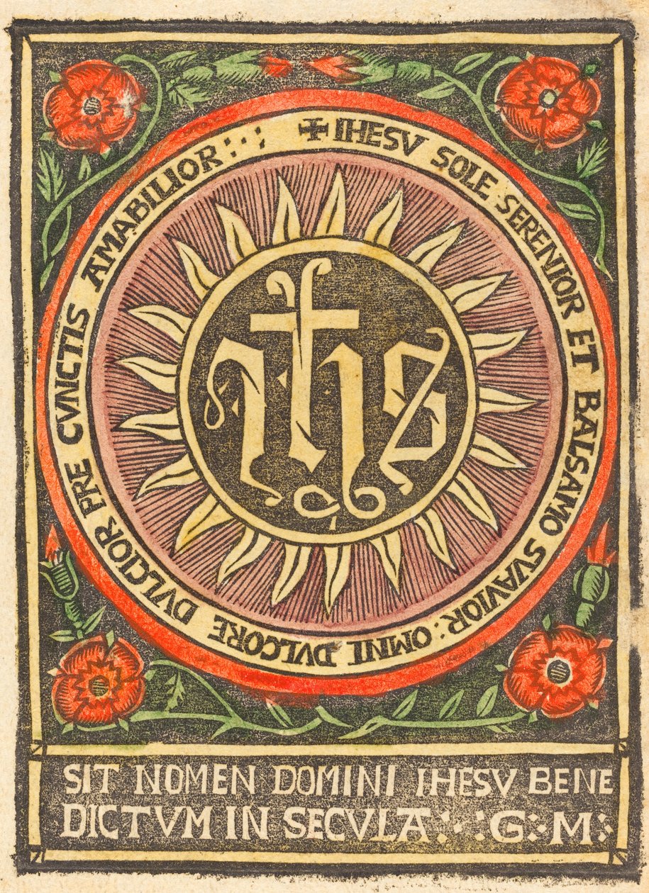 Alevli Bir Dairede Monogram JHS by German 15th Century