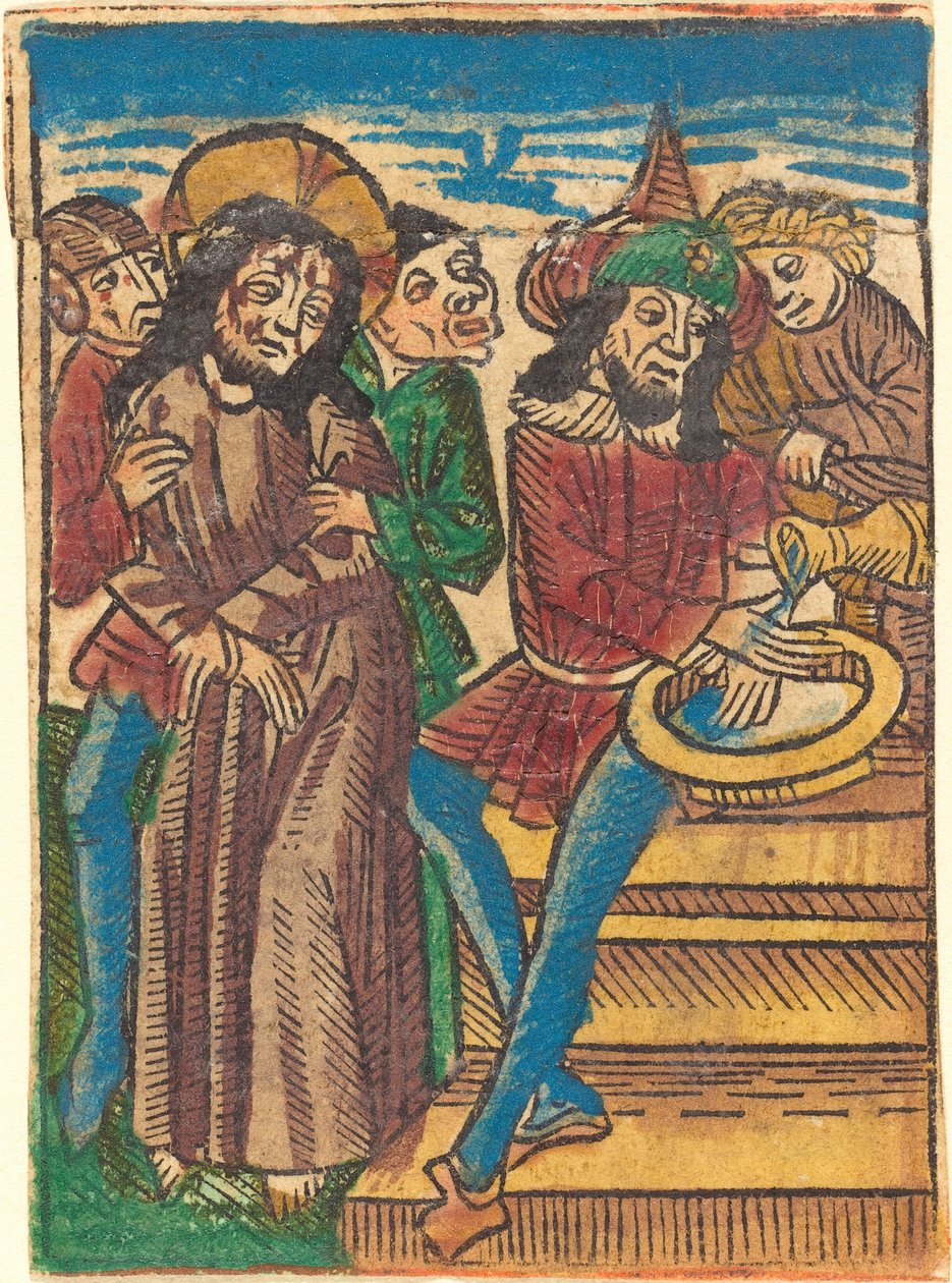 Pilatus Ellerini Yıkamak by German 15th Century