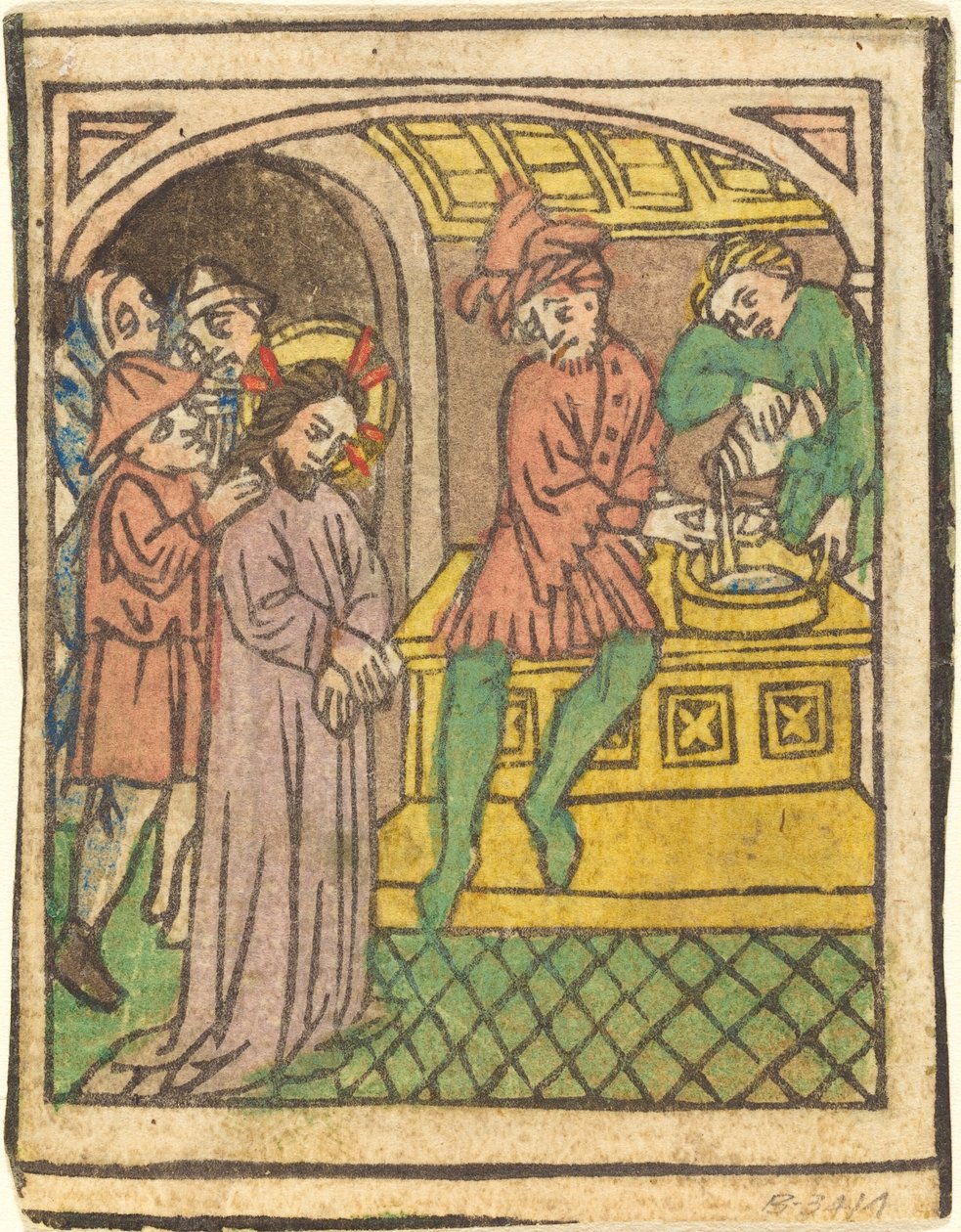Pilatus Ellerini Yıkamak [rekto] by German 15th Century