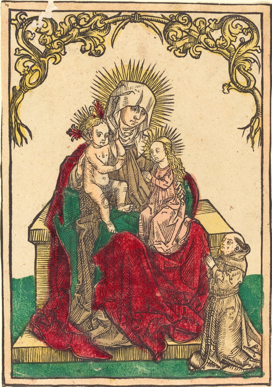 Aziz Anne, Madonna ve Çocuk ve Fransisken Keşiş by German 15th Century