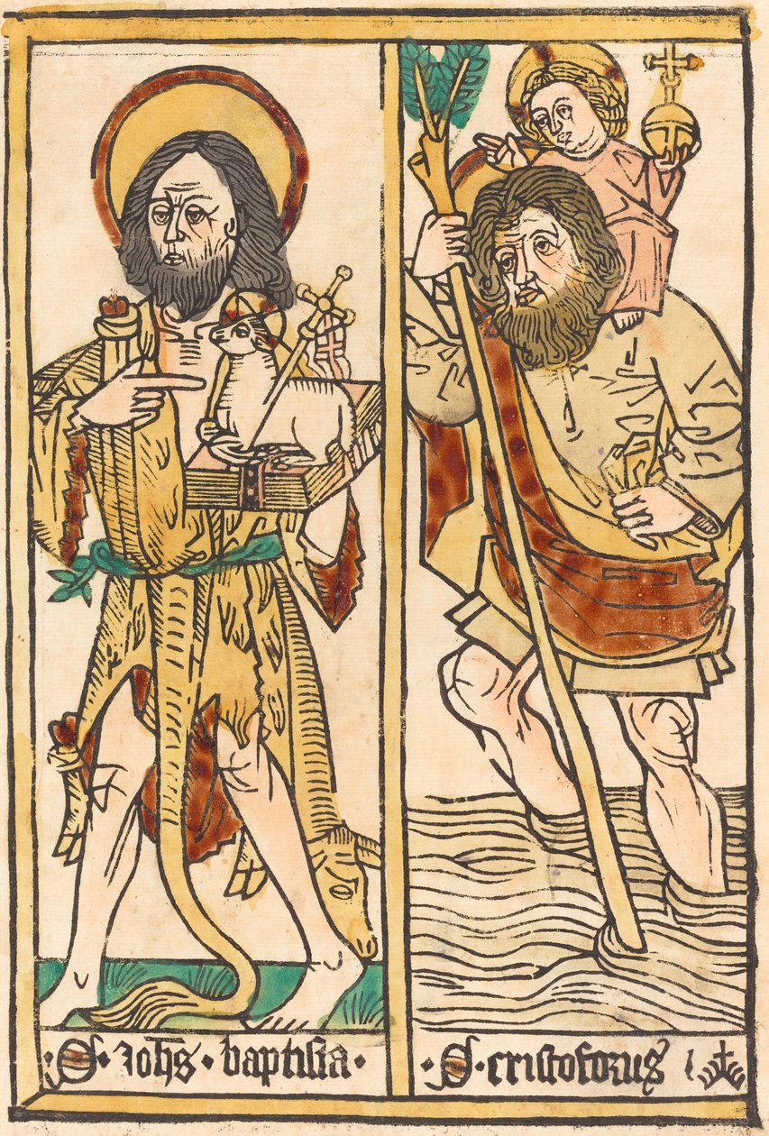 Vaftizci Yahya ve Aziz Christopher by German 15th Century