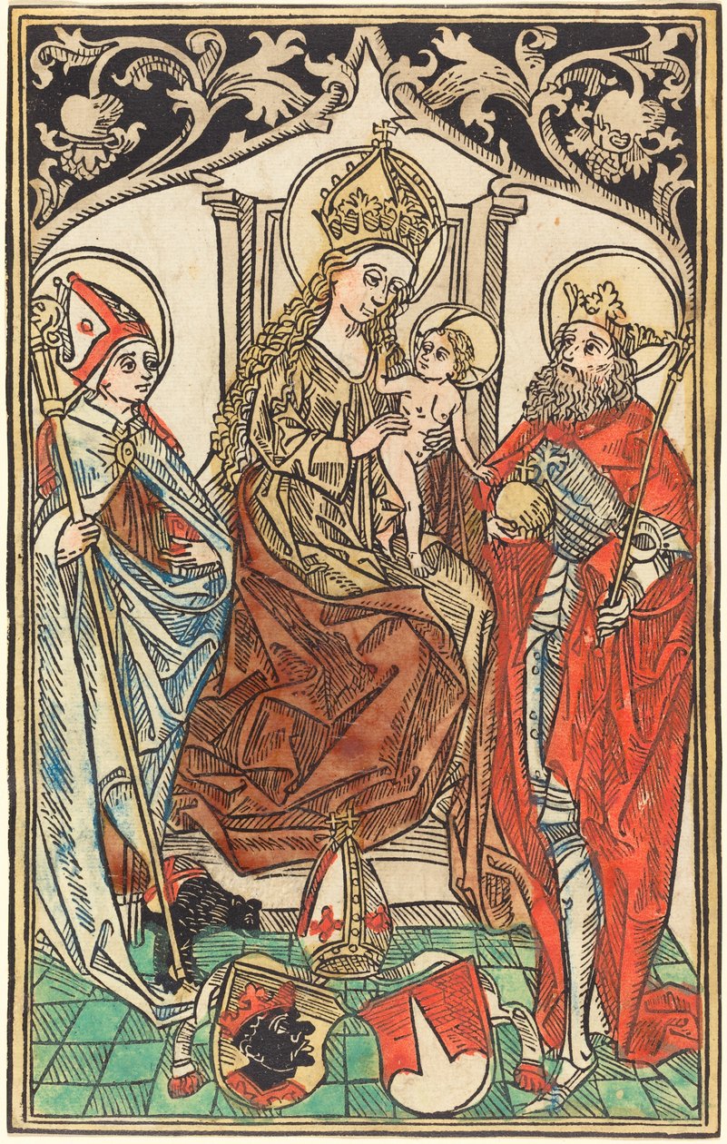 Madonna ve Çocuk Enthroned, Aziz Corbinian ve Sigismund ile by German 15th Century