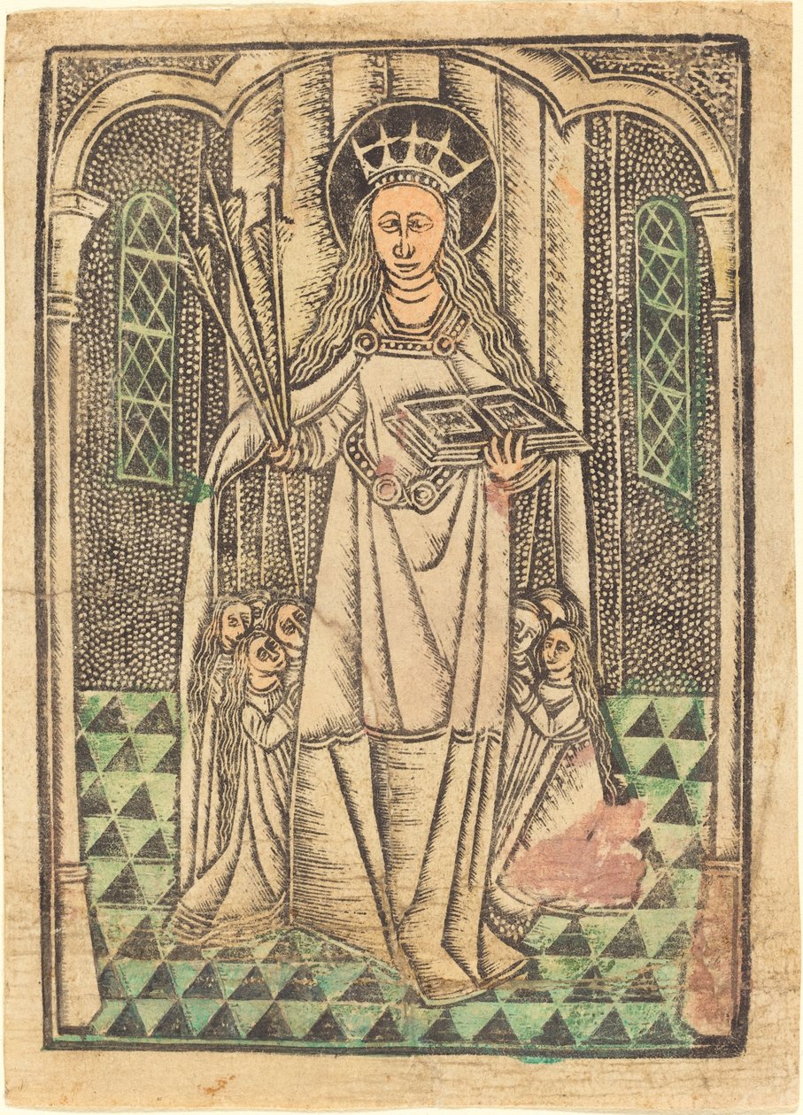 Koruyucu olarak Aziz Ursula by German 15th Century or Master of the Protective Saints of Cologne