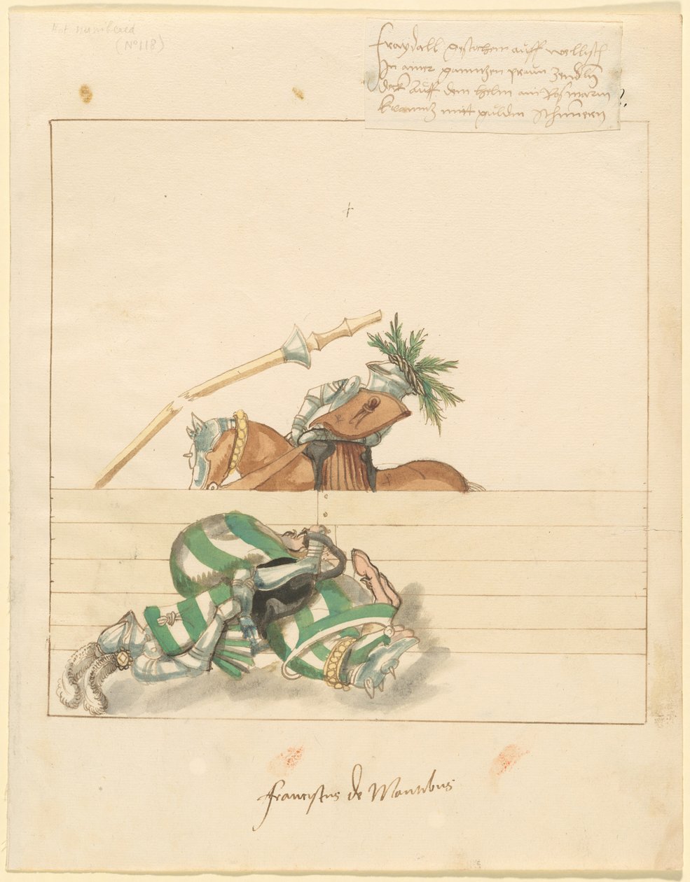 italyanca, barış, mızrak dövüşü by German 16th Century