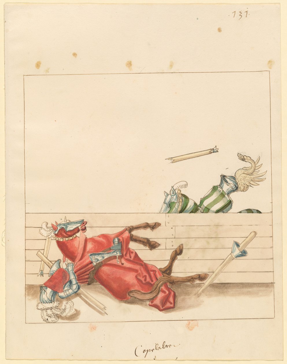 italyanca, barış, mızrak dövüşü by German 16th Century