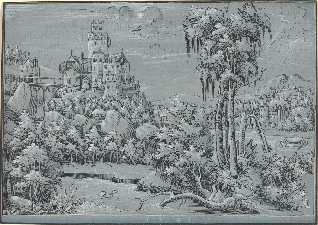 Kale ile Manzara by German 16th Century