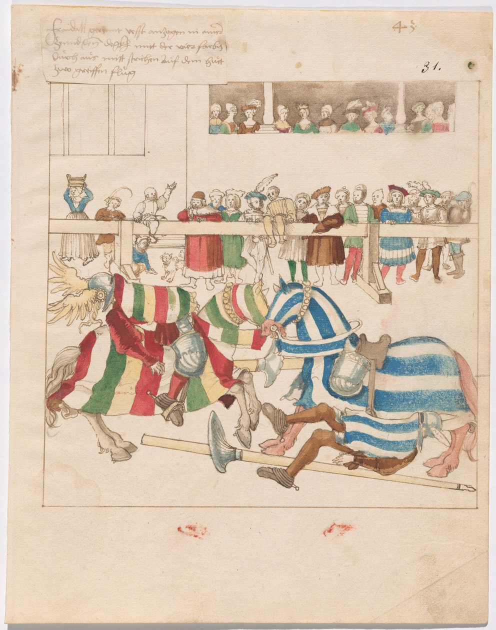Sabit Kalkanlarla Sahte Joust of War by German 16th Century