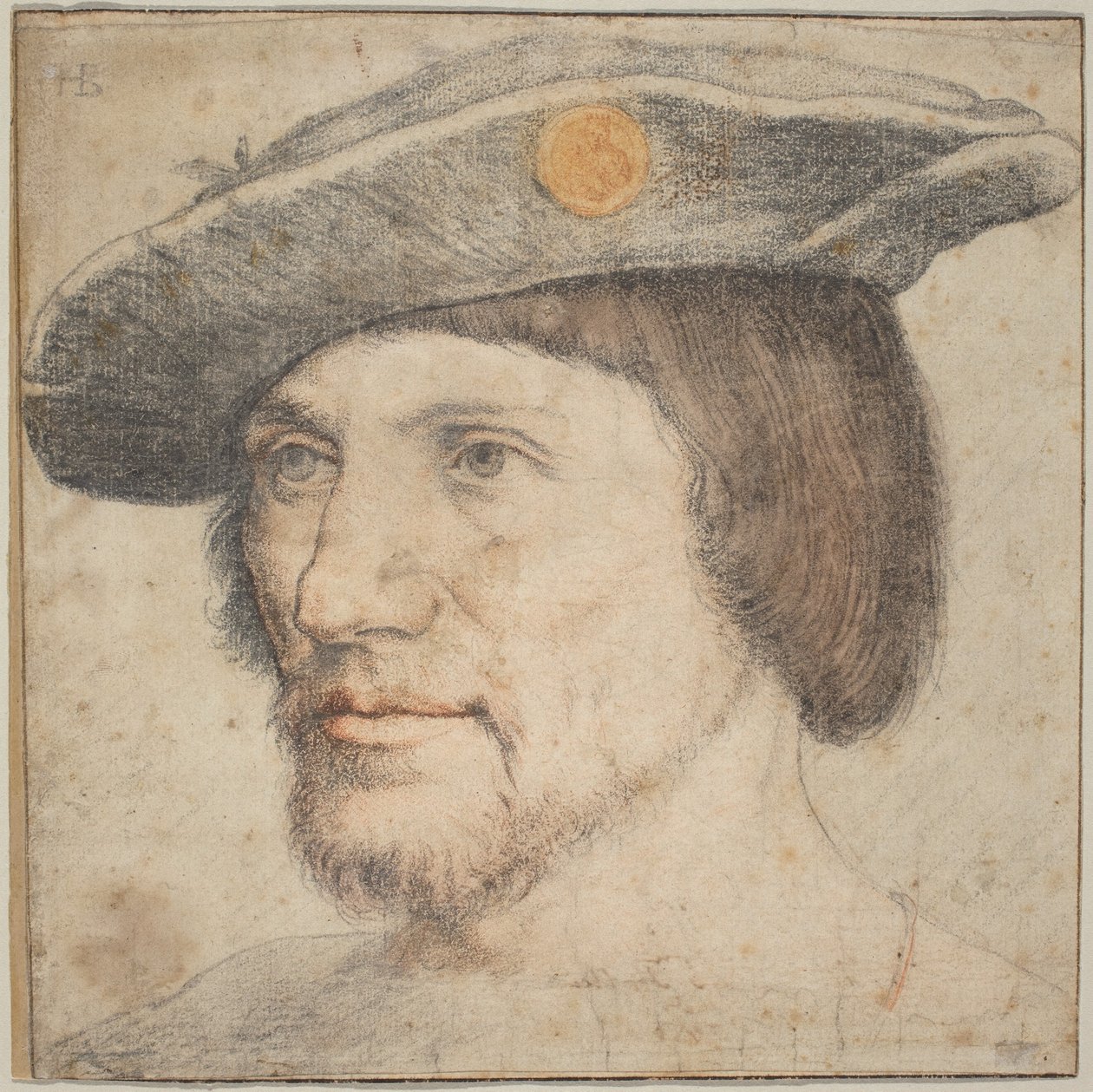 Madalyonlu Şapkalı Bir Adamın Portresi by German 16th Century