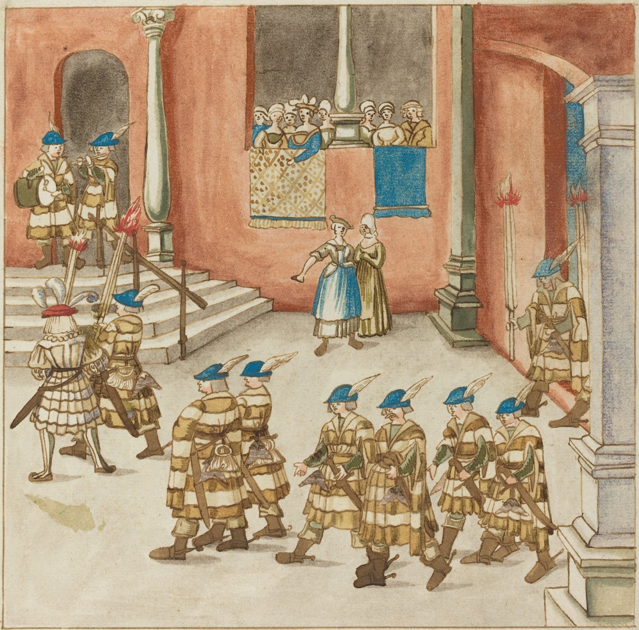 Hanımların Balkonda Gördüğü Şövalyeler Alayı by German 16th Century