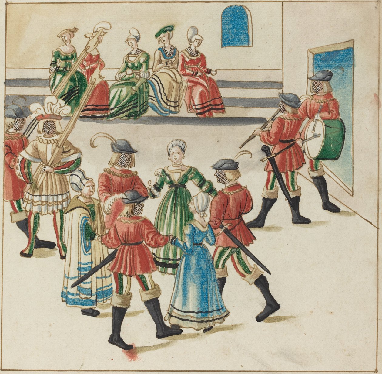 Bir Çember Dansında Üç Çift by German 16th Century