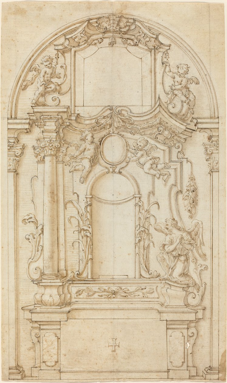 Bir Sunak ve Bir Reedos için Çalışma by German 18th Century