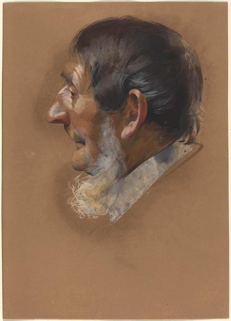 Sidewhiskers Olan Bir Adamın Profili by German 19th Century