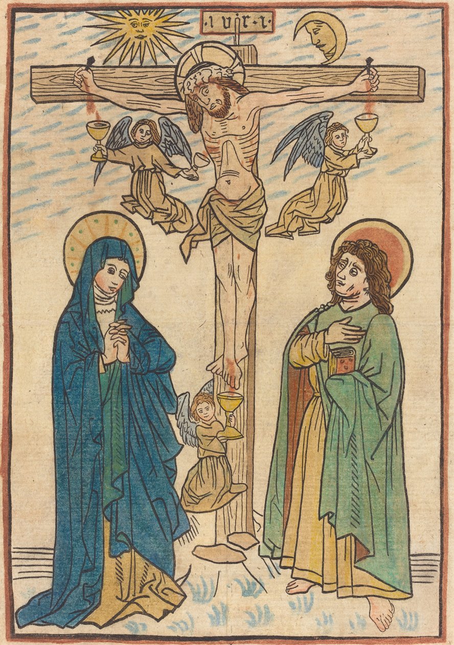 Meleklerle Haç Üzerinde İsa by German 19th Century after German 15th Century