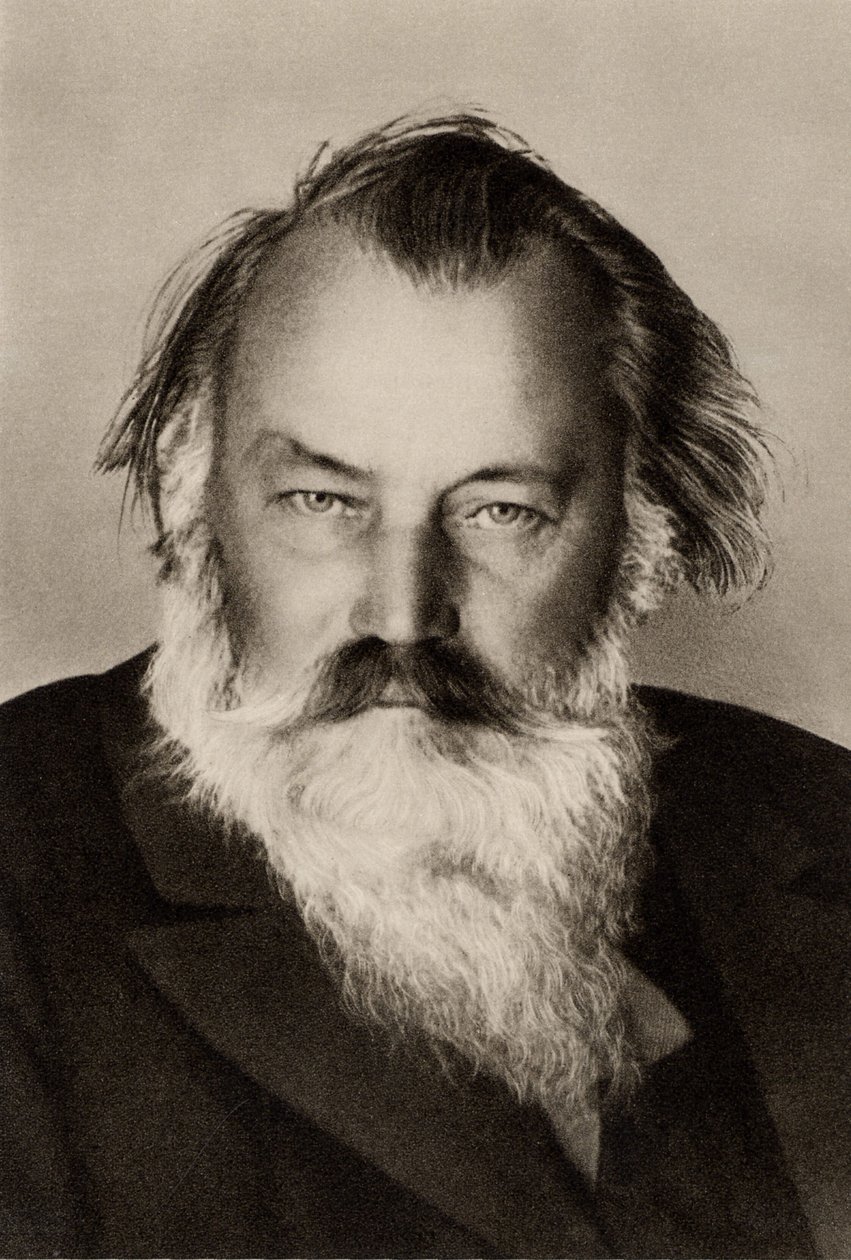 Johannes Brahms (1833-1897) (b/w fotoğraf) by German Photographer