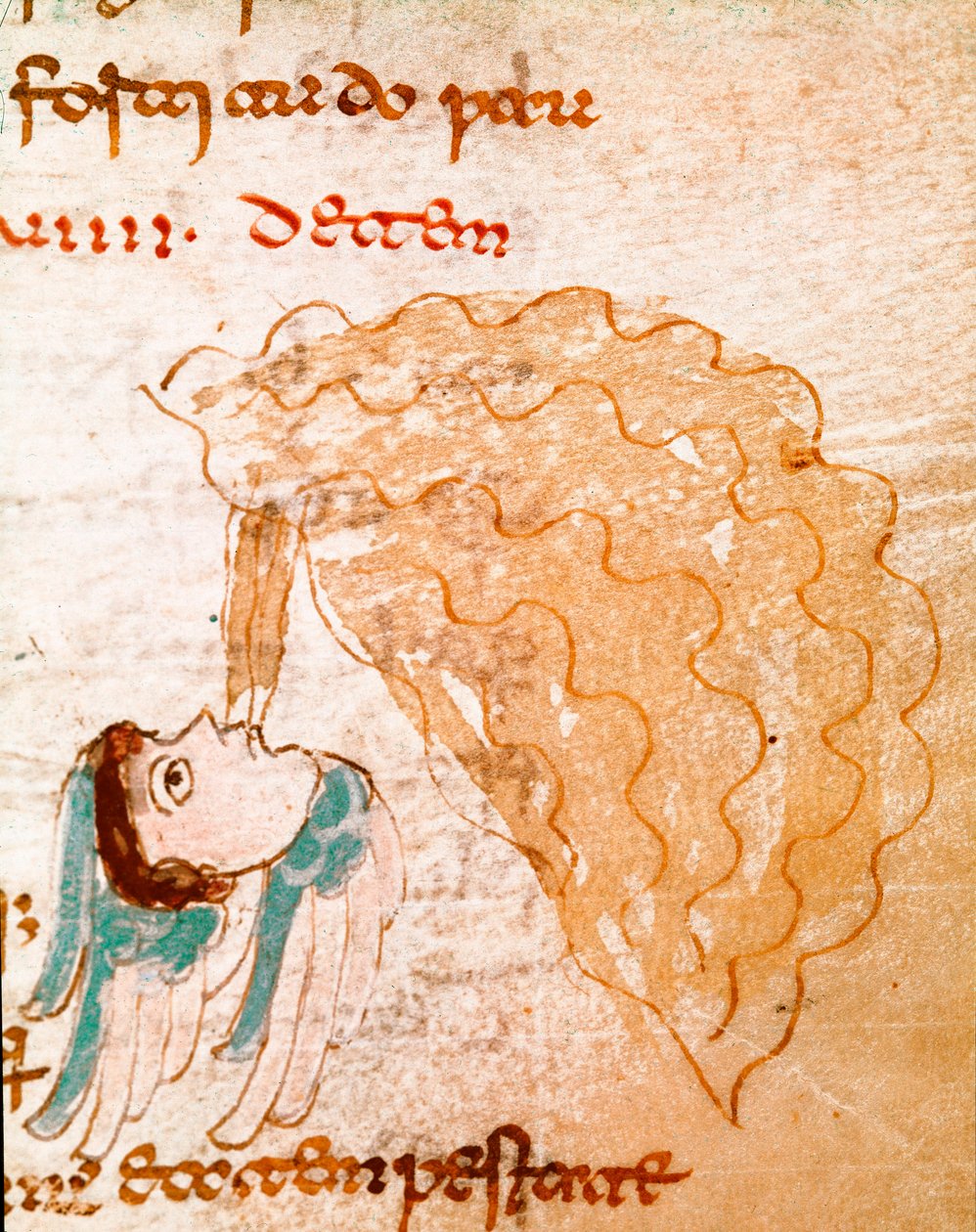 A Tempete Book 9, bölüm 29. "De Universo" veya "De rerum naturis" el yazmasından alınan minyatür by German School