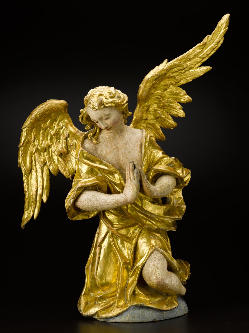 Adoring Angel, c.1735-1760 (ahşap, çok renkli ve altın varak) by German School