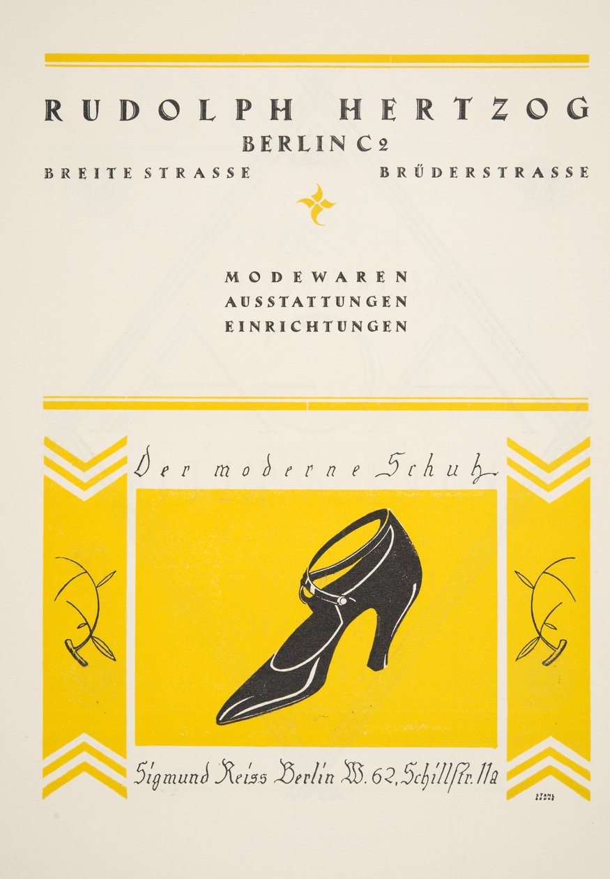 Styl, pub.1922'den Rudolph Hertzog Shoes için reklam (pochoir baskı) by German School