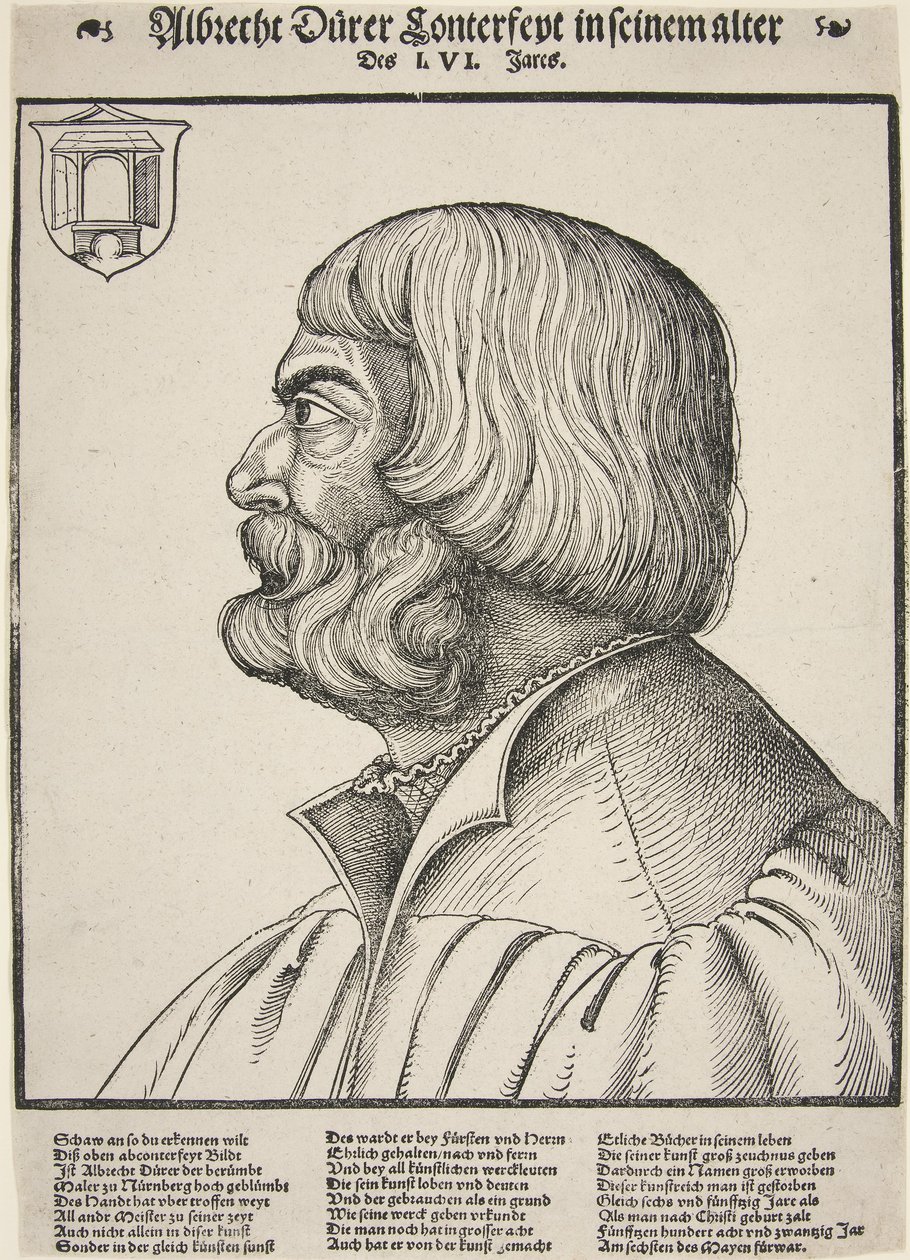 Albrecht Durer, 56 yaşında (tahta baskı) by German School