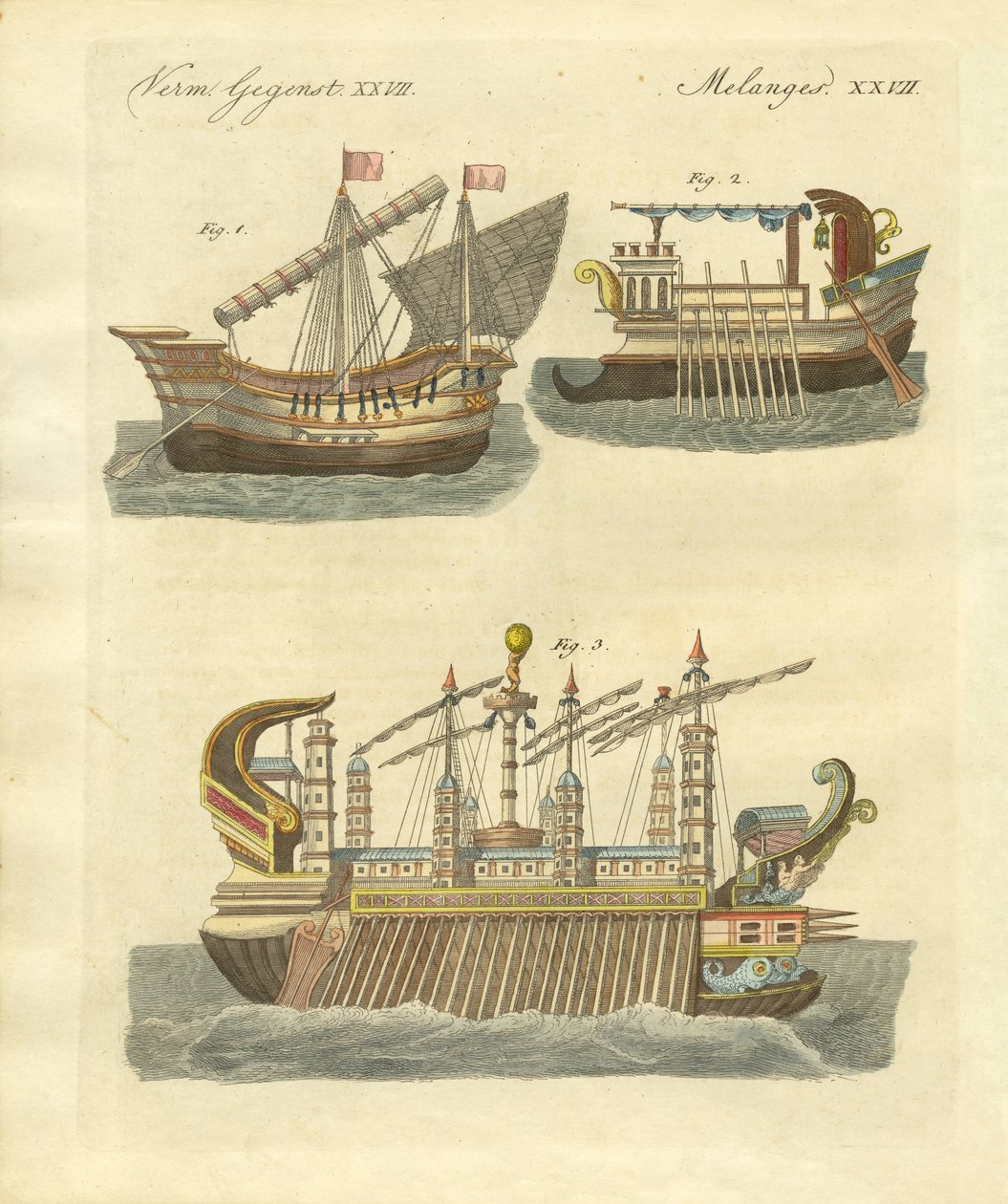 Antik gemiler by German School