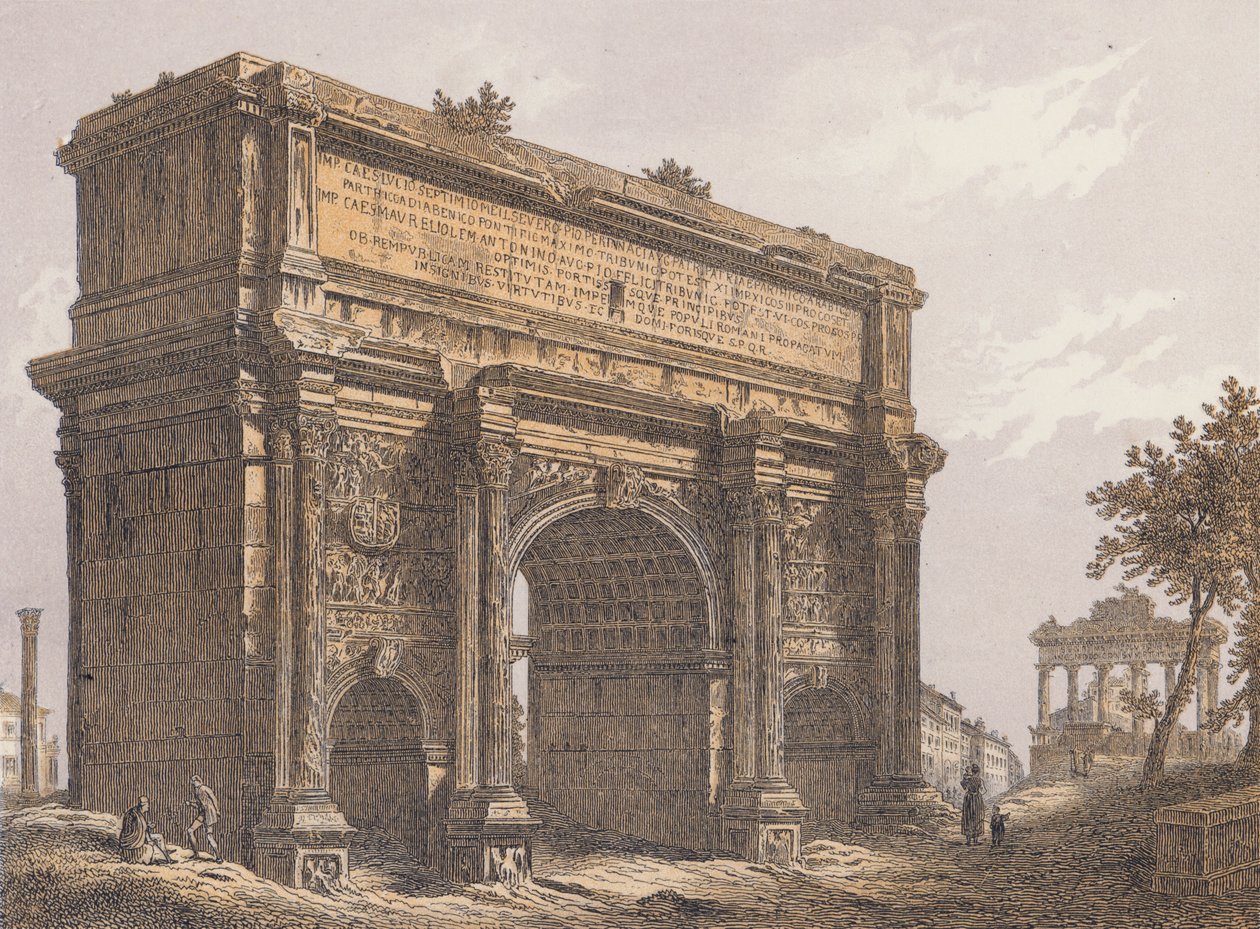 Septimius Severus Kemeri, Roma (renkli lito) by German School