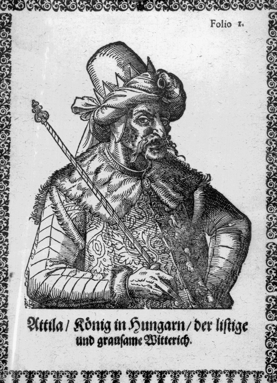 Hun Attila (gravür) by German School
