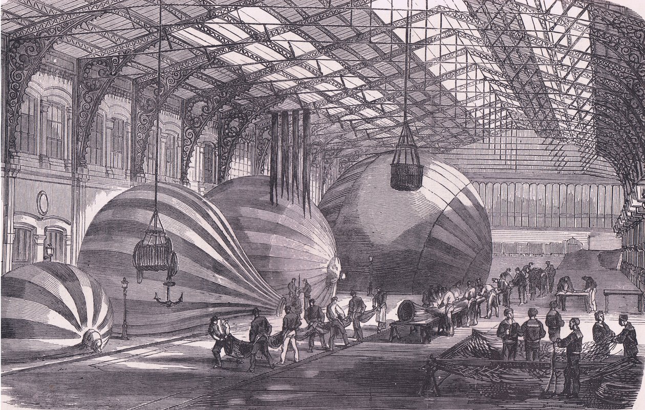 Balon fabrikada, Cassells History of the War Fransa ve Almanya arasındaki Cassell and Company Limited tarafından yayınlandı, c.1890 (litho) by German School