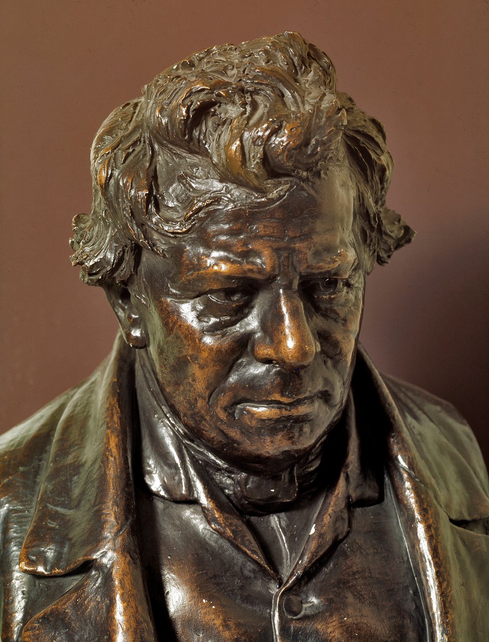 Alman fizikçi Georg Simon Ohm (1787-1854) tarafından bronz büstü 19. yüzyıl Nürnberg, İsviçre Posta Müzesi by German School