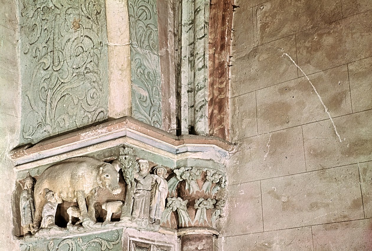 Judensau'yu betimleyen başlık, yaklaşık 1301-25 (taş) by German School