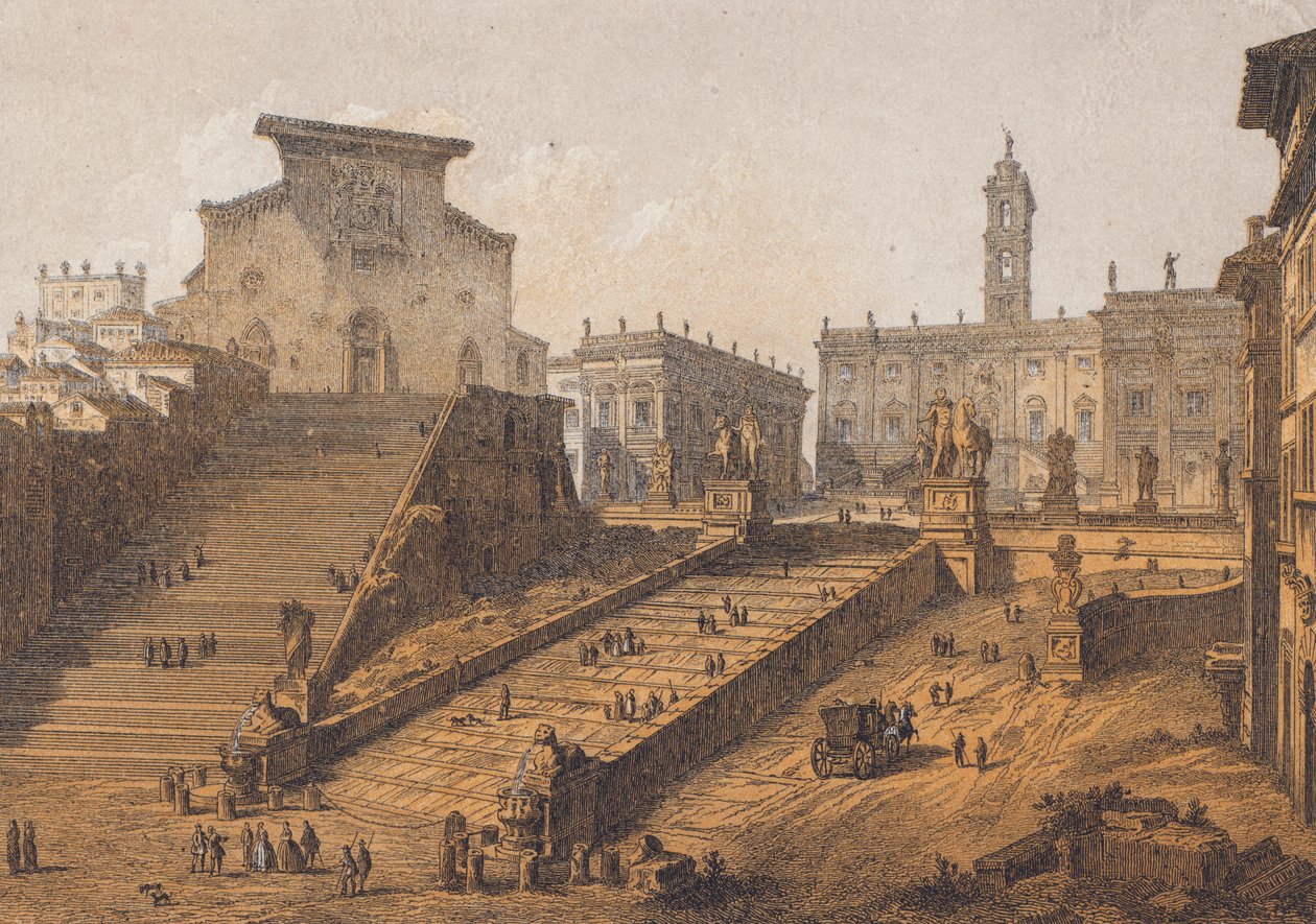 Capitoline Tepesi, Roma (renkli lito) by German School