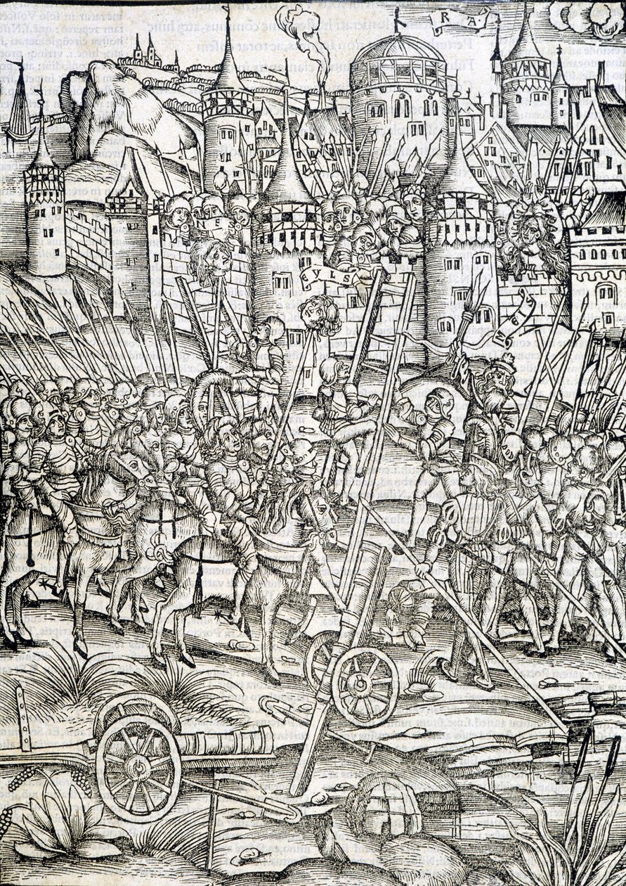 Caseau fort siege - gravür, Almanya by German School