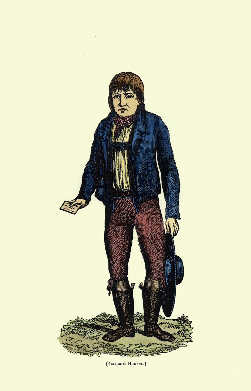 Caspar Hauser (c.1812-1833) (daha sonra renklendirme) by German School