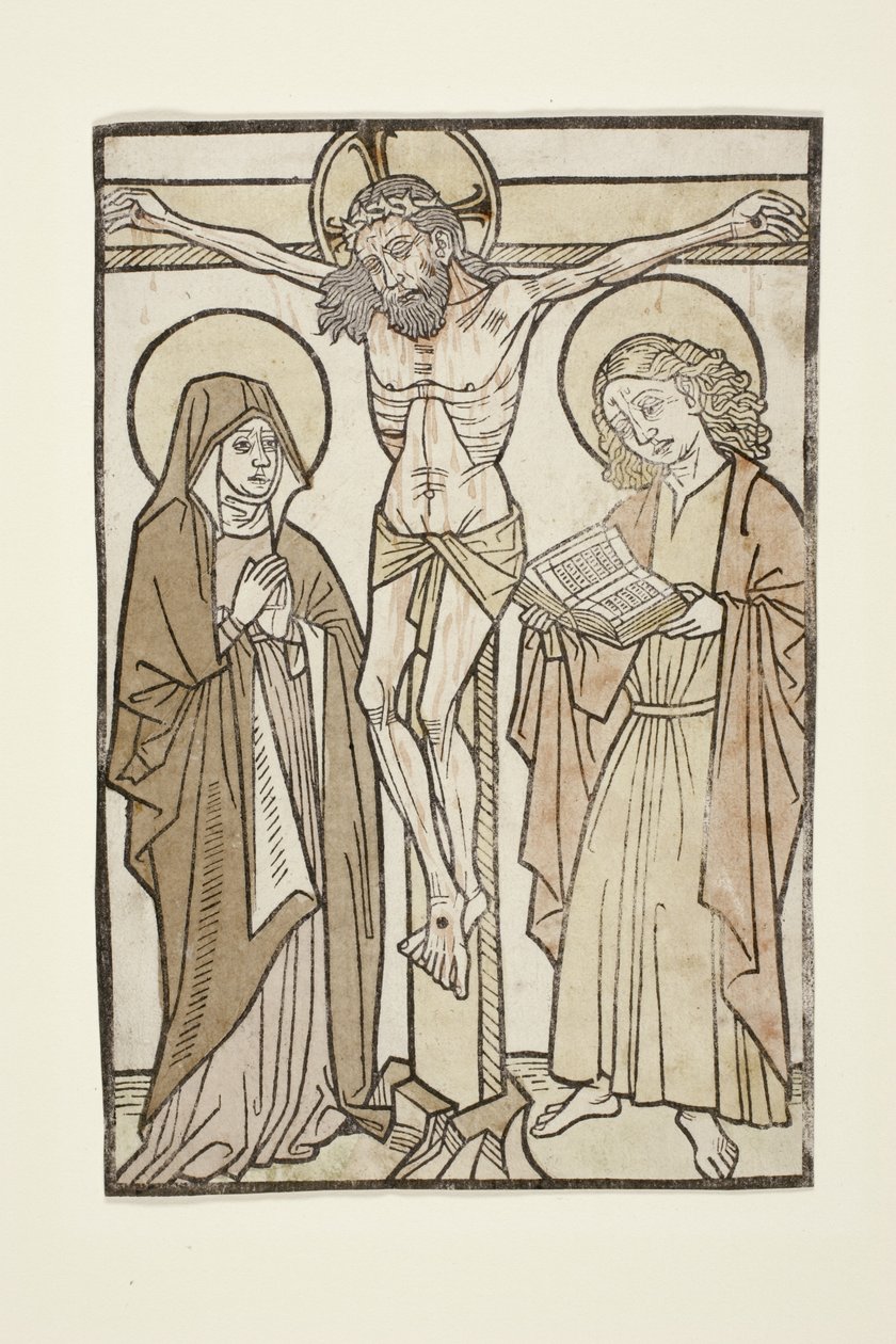 İsa, Meryem ve Aziz John arasındaki çarmıhta, 1460-70 by German School