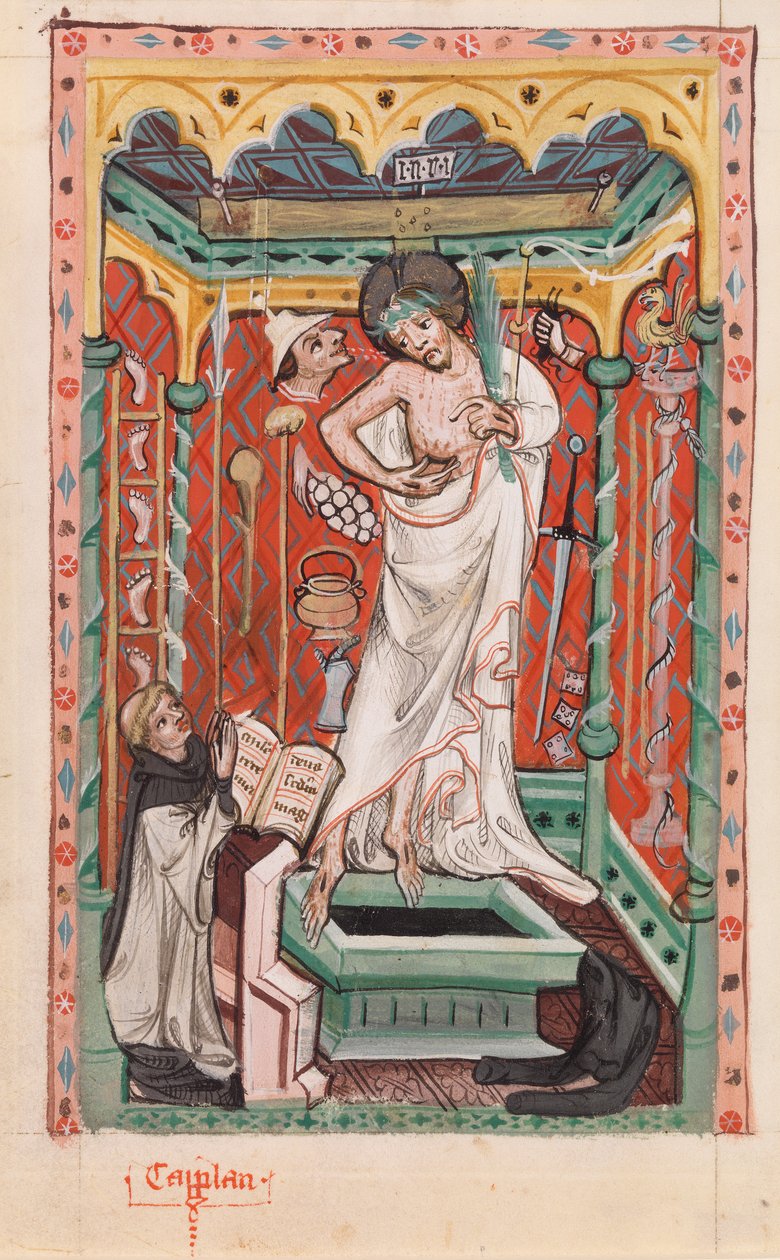 Arma Christi ile Mesih (parşömen üzerinde wc) by German School