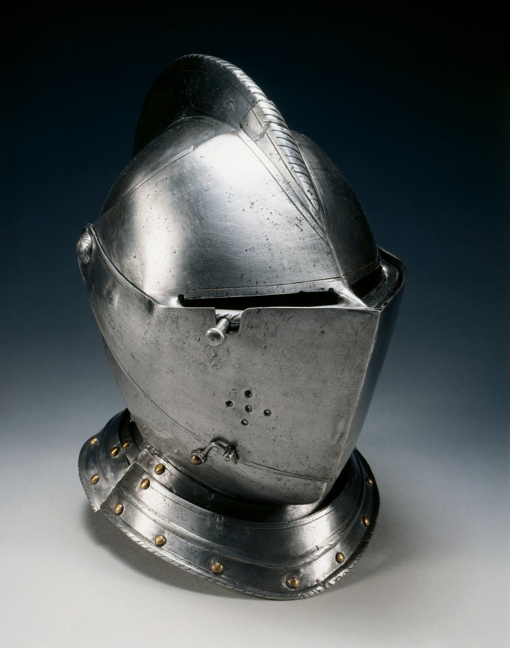 Saha için yakın kask, c.1550-70 (çelik, demir, deri ve pirinç) by German School